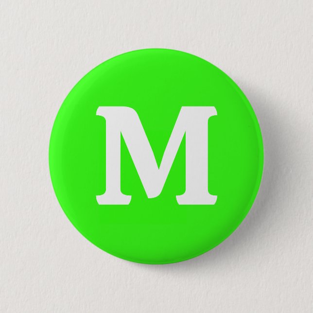 Neon Green Solid Color  Button (Front)