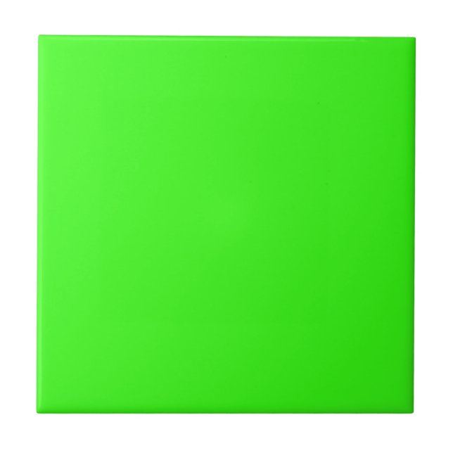 Neon Green Solid Color Ceramic Tile (Front)
