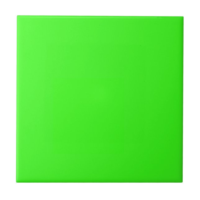 Neon Green Solid Color  Ceramic Tile (Front)