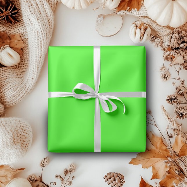 Neon Green Solid Color | Classic | Elegant Wrapping Paper (Creator Uploaded)