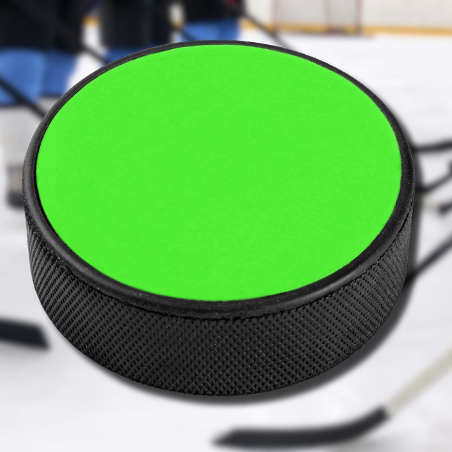 Neon Green Solid Color | Classic Hockey Puck (Creator Uploaded)