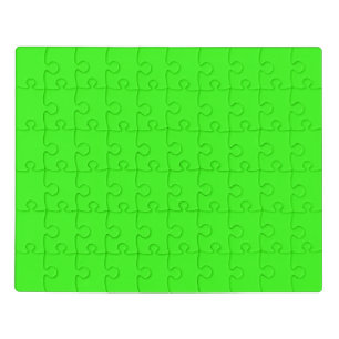 Neon Green Solid Color Classic Jigsaw Puzzle