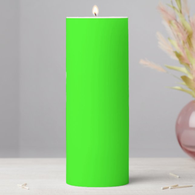 Neon Green Solid Color | Classic Pillar Candle (In Situ)