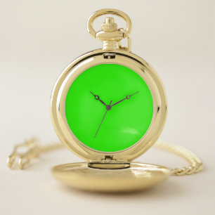 Neon Green Solid Color Classic Pocket Watch