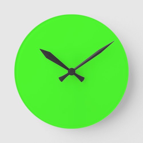 Neon Green Solid Color  Classic Round Clock