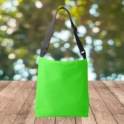Neon Green Solid Color Crossbody Bag