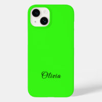 Neon Green Solid Color Custom Name