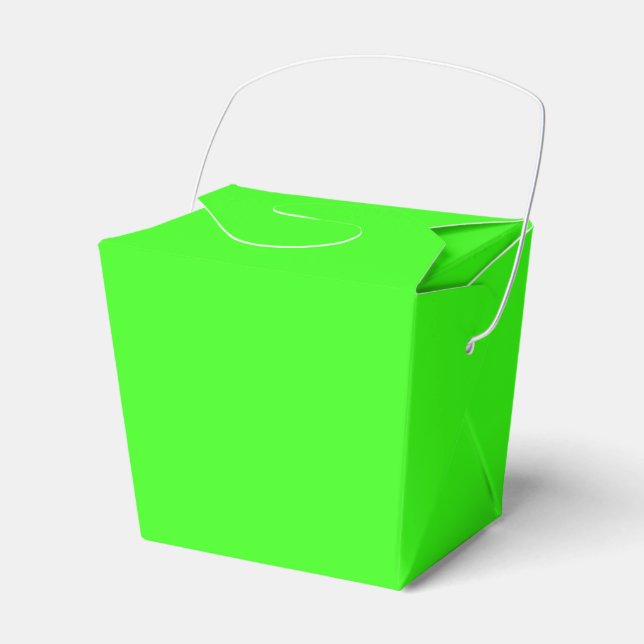 Neon Green Solid Color Favor Boxes (Front Side)