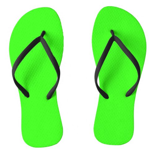 Neon Green Solid Color Flip Flops