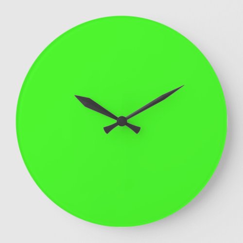 Neon Green Solid Color Large Clock