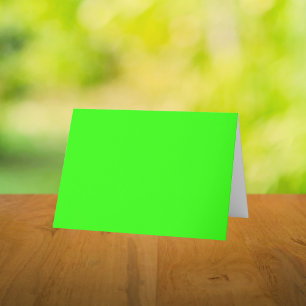 Neon Green Solid Color Letterpress Thank You Card