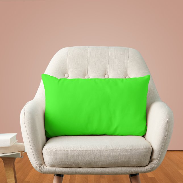 Neon Green Solid Color Lumbar Pillow (Creator Uploaded)