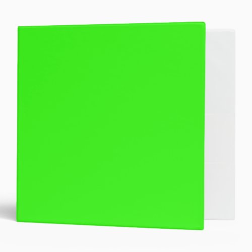 Neon Green Solid Color Minimalist 3 Ring Binder