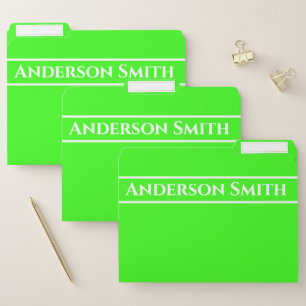 Neon Green Solid Color Minimalist  File Folder