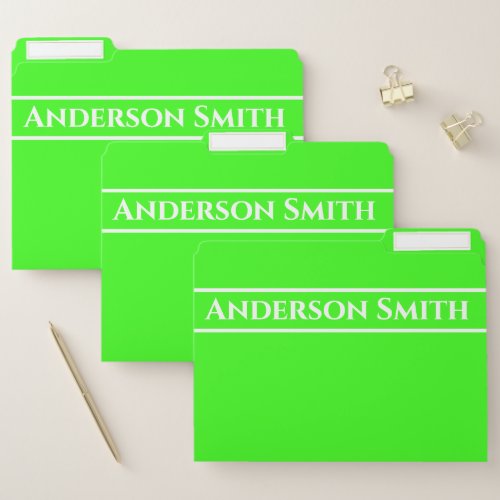 Neon Green Solid Color Minimalist  File Folder