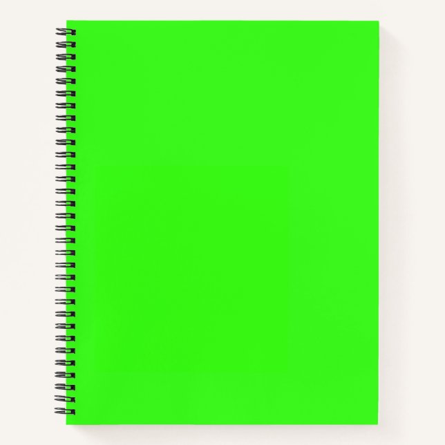 Neon Green Solid Color  Notebook (Front)