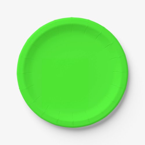 Neon Green Solid Color  Paper Plates