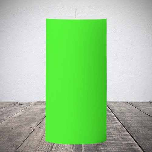 Neon Green Solid Color  Pillar Candle