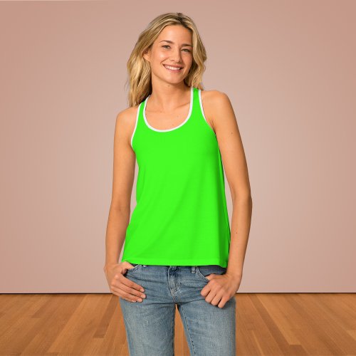 Neon Green Solid Color Tank Top