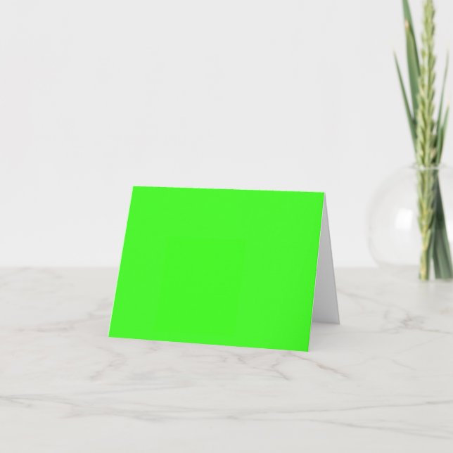 Neon Green Solid Color  Thank You Card (Front)