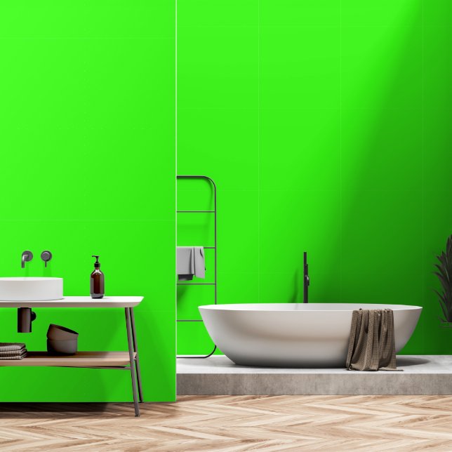 neon  green solid color wallpaper  (Bathroom)