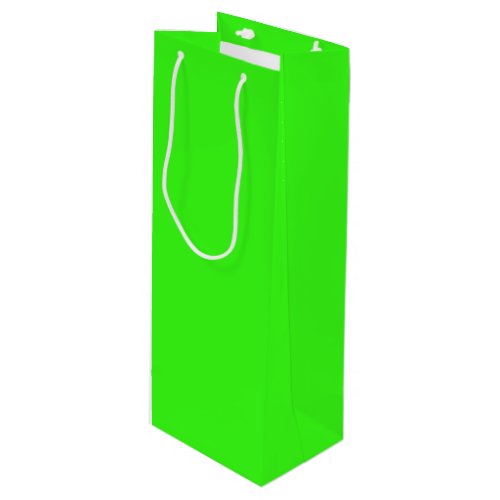 Neon Green Solid Color Wine Gift Bag