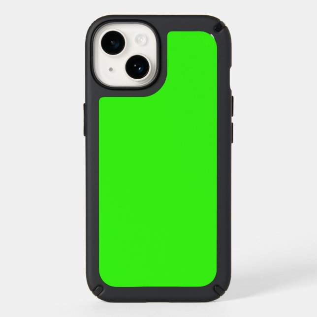 Neon Green Speck iPhone 14 Case (Front)