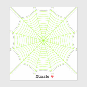 Neon green spider web Halloween pattern Sticker