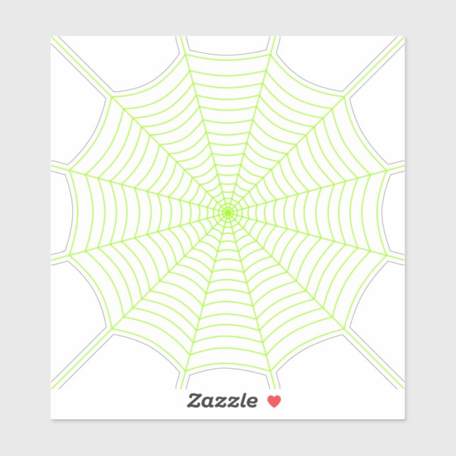 Neon green spider web Halloween pattern Sticker (Sheet)