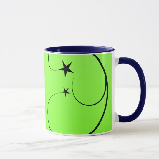 Neon green spiral mug
