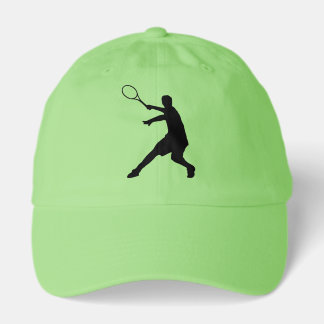 Neon green sport hat with tennis player silhouette