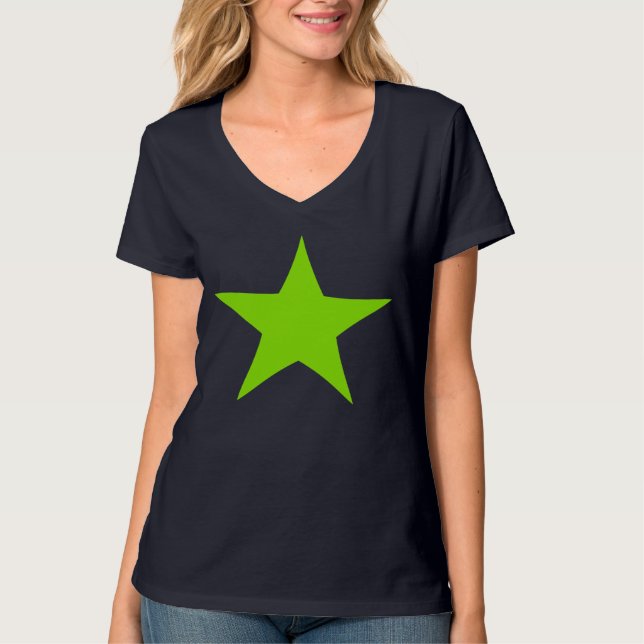 Neon Green Star Design T-shirt (Front)