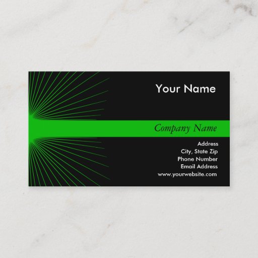 Customizable Neon Green Starburst Business Cards