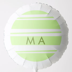Neon green stripes Greek pattern letter monogram Balloon