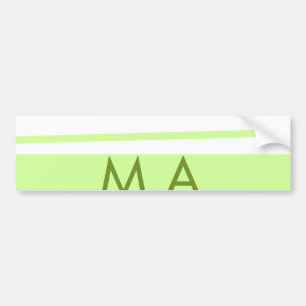 Neon green stripes Greek pattern letter monogram Bumper Sticker