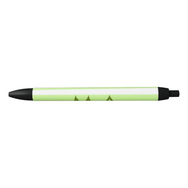 Neon green  stripes Greek pattern letter monogram  Pen (Front)