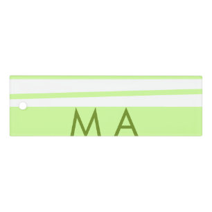 Neon green stripes Greek pattern letter monogram Ruler