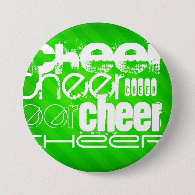 Neon Green Stripes Pinback Button (Front)