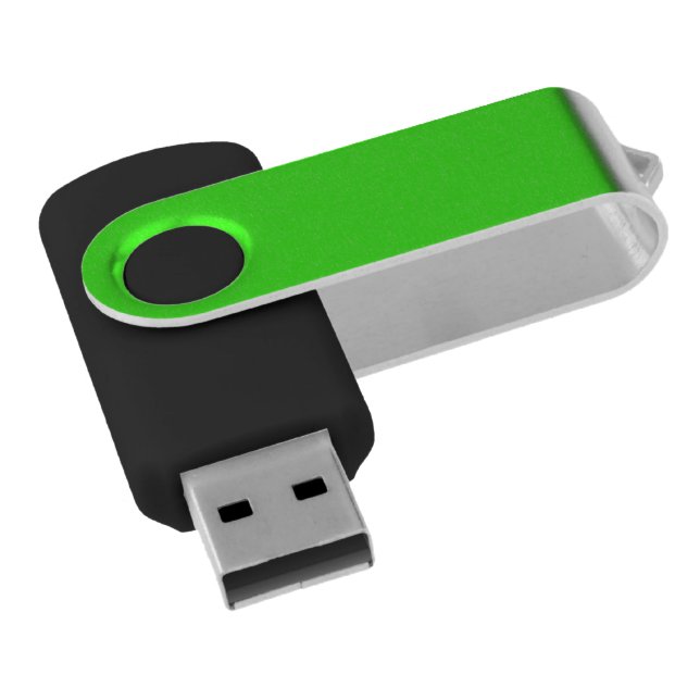 Neon Green Swivel USB Flash Drive (Angled)