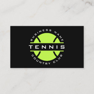 Neon Green Tennis Club Logo Modern Social Media Business Card
