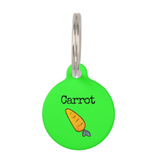 Neon green Vegetable Carrot Pet ID Tag