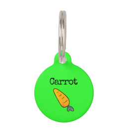 Neon green Vegetable Carrot Pet Pet ID Tag