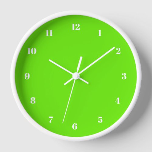 Neon Green Wall Clock Custom _ Choose Colors