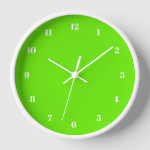 Neon Green Wall Clock Custom or Choose Colors