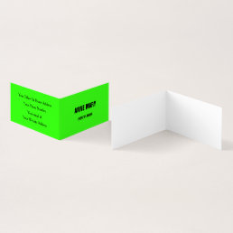 Neon Green White Bright Weddings Event Planner Business Card