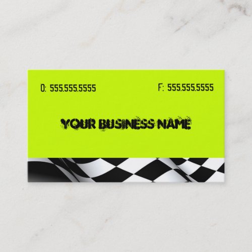 Neon Green with Flag Business Card