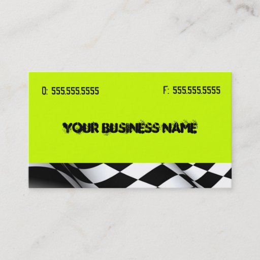 Customizable Neon Green with Flag Business Card