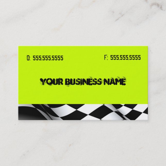 Neon Green with Flag Business Card (Front)