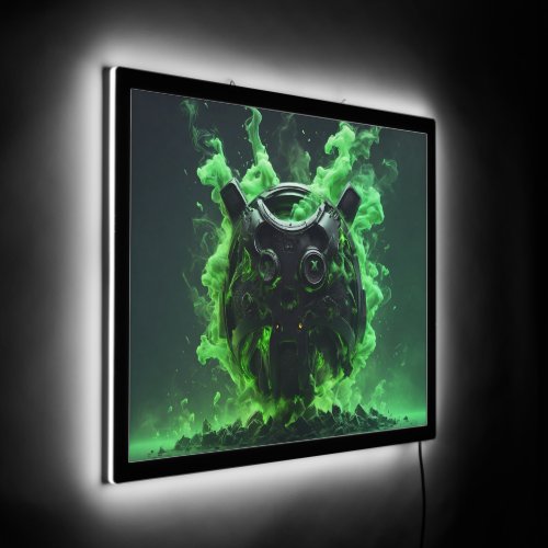 Neon Green Xbox Logo Illuminated Sign _ Custom Bac