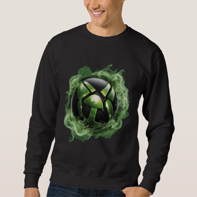 Neon Green Xbox Smoke: Exclusive 8K T-Shirt Design Sweatshirt (Front)